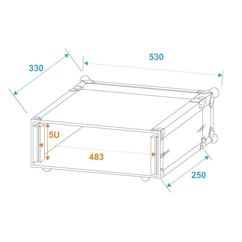 ROADINGER Effect Rack CO DD, 5U, 24cm deep, black