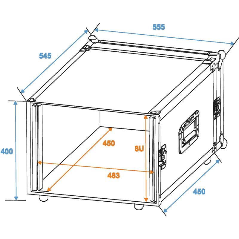 Kovček Roadinger Rack Profi 8U 45cm