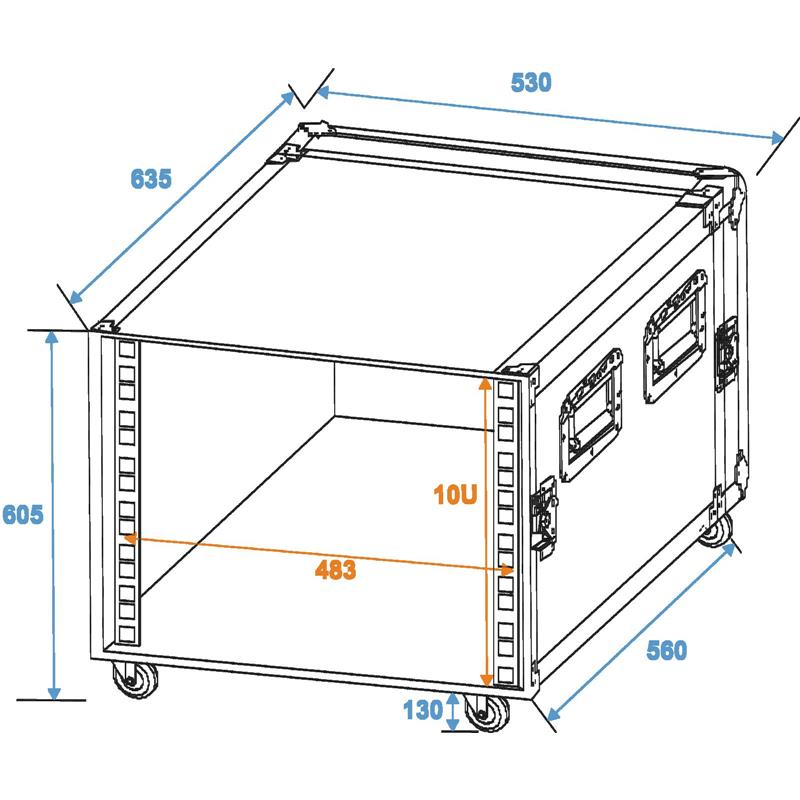 ROADINGER Rack Profi KM 10U 55cm with wheels