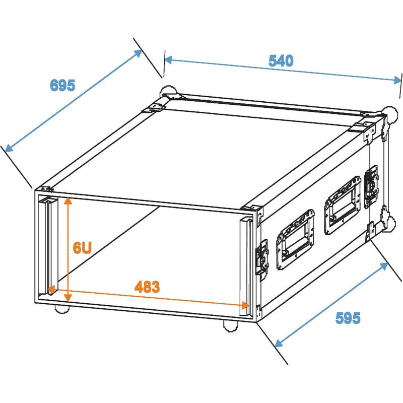 ROADINGER Amplifier Rack PR-2ST, 6U, 57cm deep