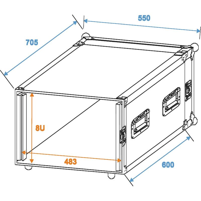 ROADINGER Amplifier Rack PR-2ST, 8U, 57cm deep