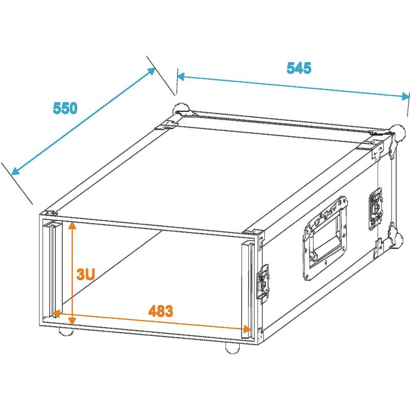 ROADINGER Amplifier Rack PR-1, 3U, 47cm deep