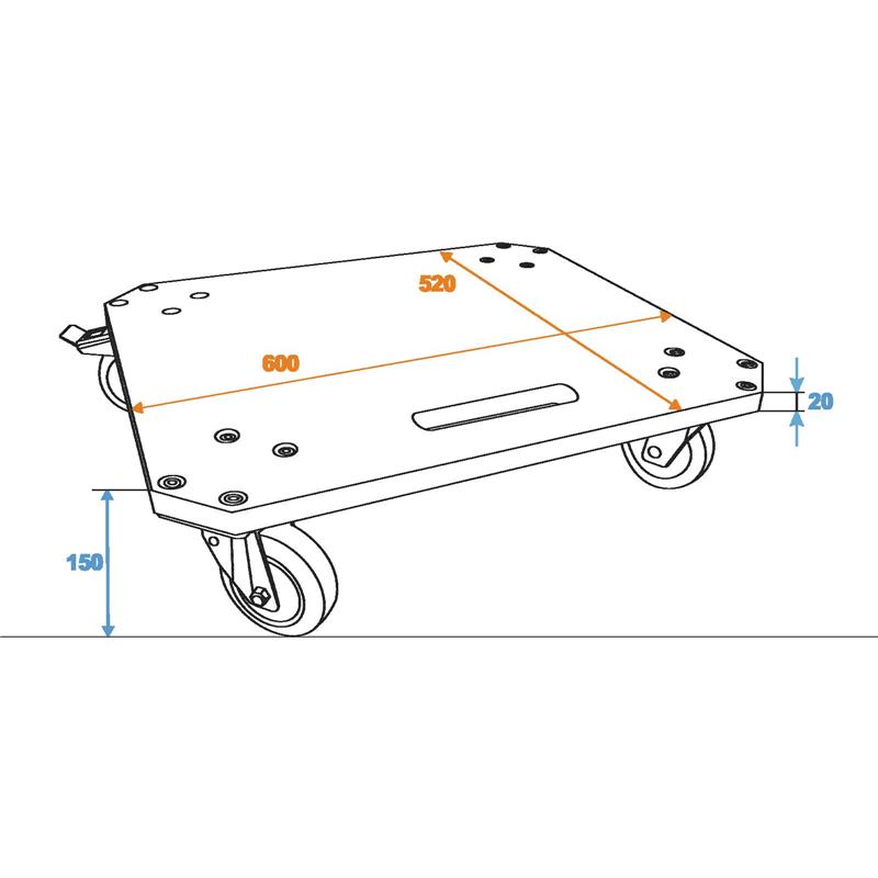 ROADINGER Wheel Board MDF 4 wheels 2 brakes