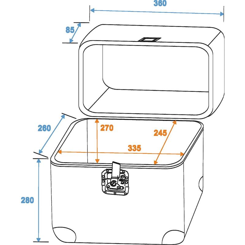 ROADINGER Record Case ALU 75/25, rounded, sil