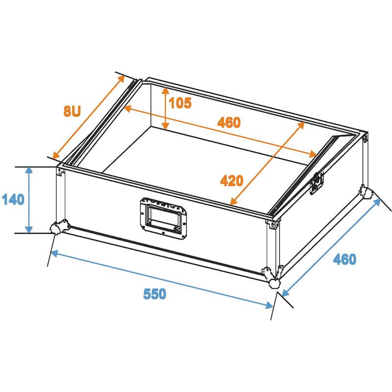 ROADINGER Mixer Case Pro MCB-19, sloping, bk, 8U