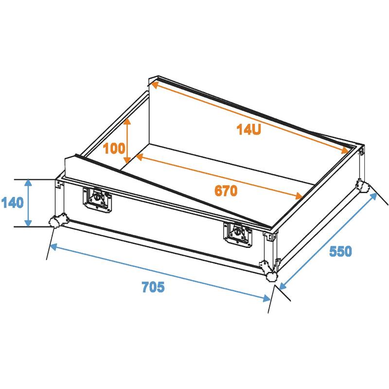 ROADINGER Mixer Case Pro MCB-19 sloping bk 14U