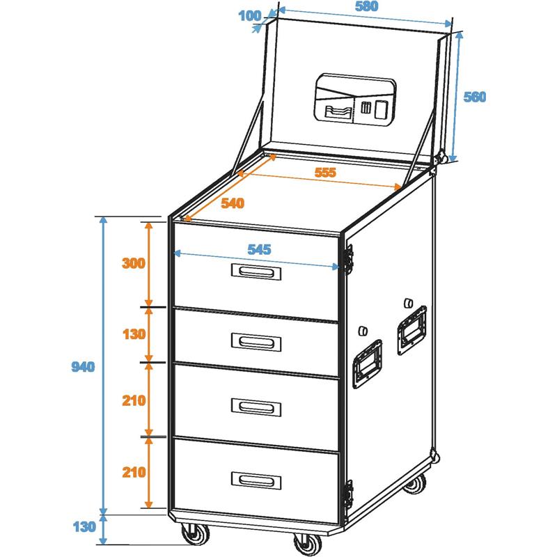 ROADINGER Universal Drawer Case WDS-1 with wheels