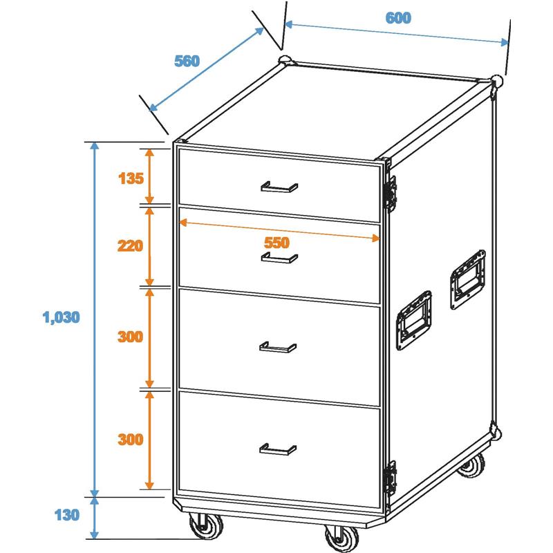 ROADINGER Universal Drawer Case ODS-1 with wheels