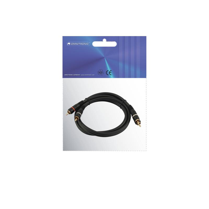 OMNITRONIC RCA cable 2x2 0.6m