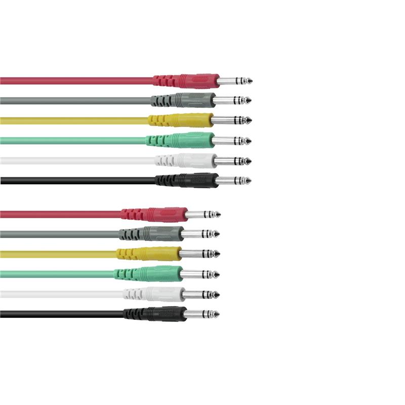 OMNITRONIC Jack cable 6.3 Patchcord stereo 6x0.6m