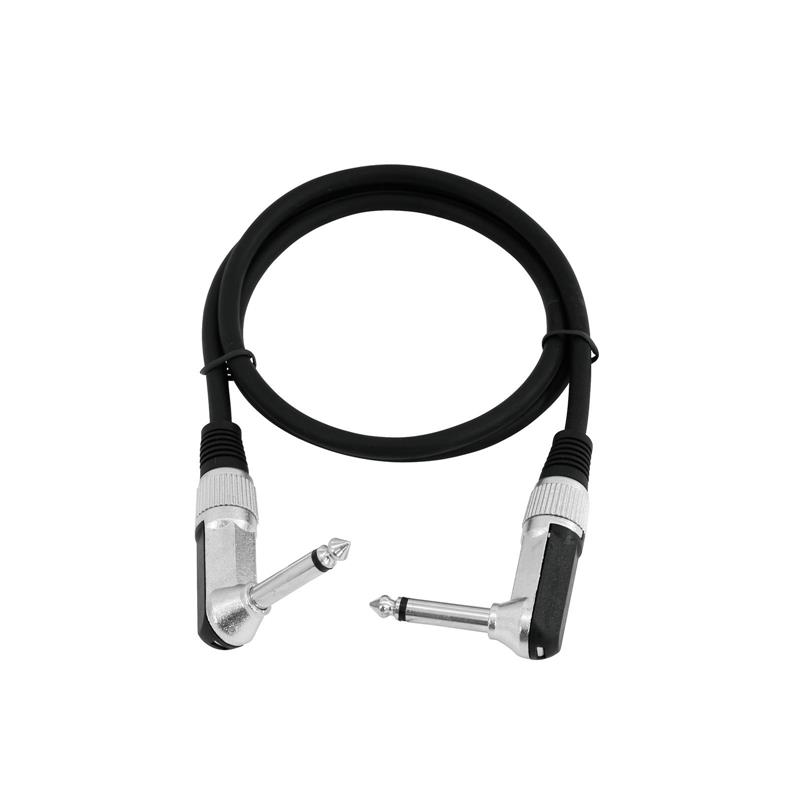 OMNITRONIC Jack cable 6.3 mono 2x 90? 0.3m bk