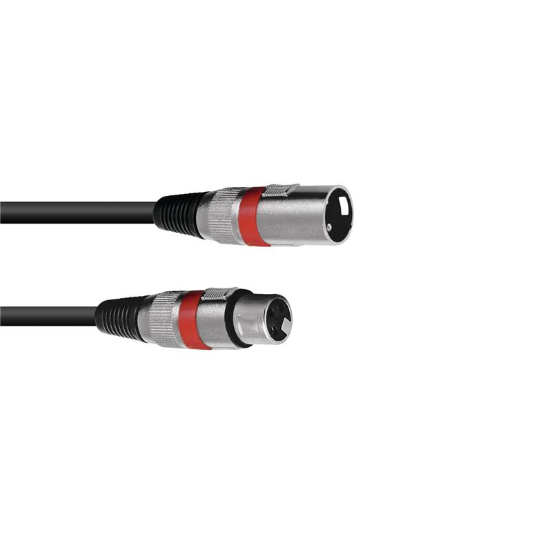 OMNITRONIC XLR cable 3pin 5m bk/rd