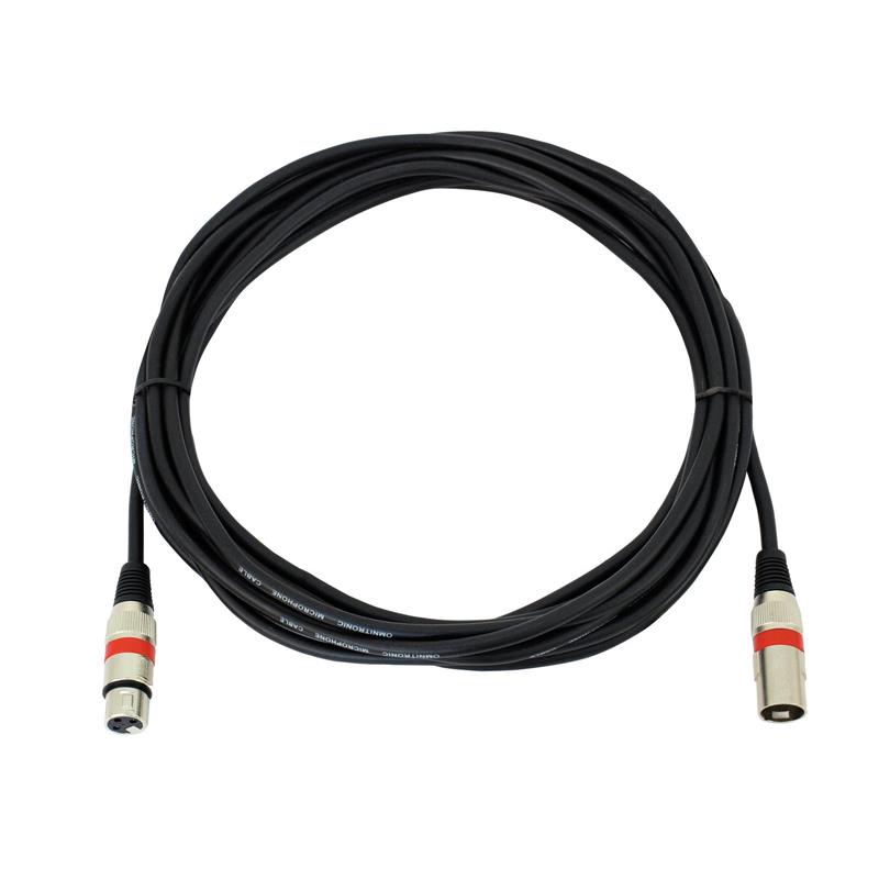 OMNITRONIC XLR cable 3pin 7.5m bk/rd