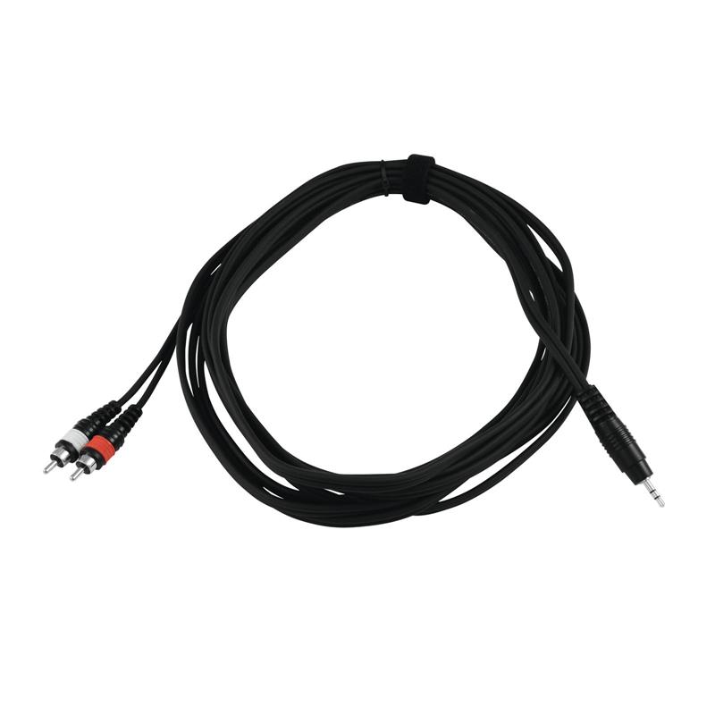 OMNITRONIC Adaptercable 3.5 Jack/2xRCA 6m bk