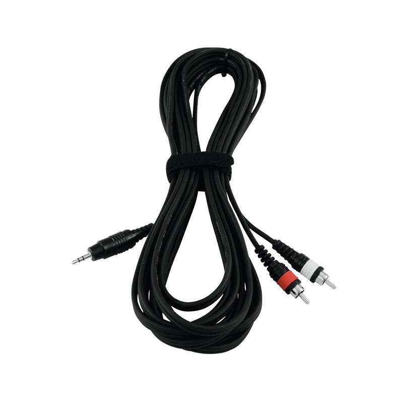 OMNITRONIC Adaptercable 3.5 Jack/2xRCA 6m bk