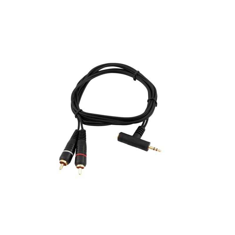 OMNITRONIC Adaptercable 3.5 T-Jack/2xRCA 1.5m bk