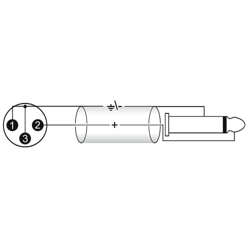 OMNITRONIC Adaptercable XLR(M)/Jack mono 0.9m bk