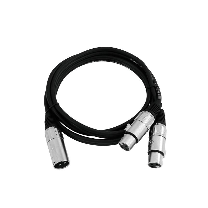 OMNITRONIC Adaptercable XLR(M)/2xXLR(F) 1m bk