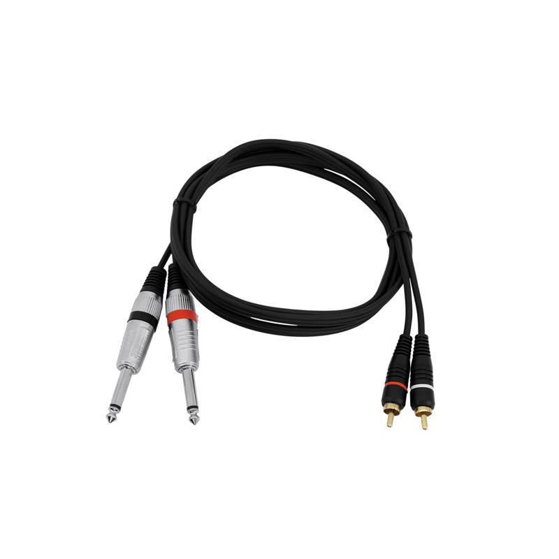 OMNITRONIC Adaptercable 2xJack/2xRCA 1.5m bk