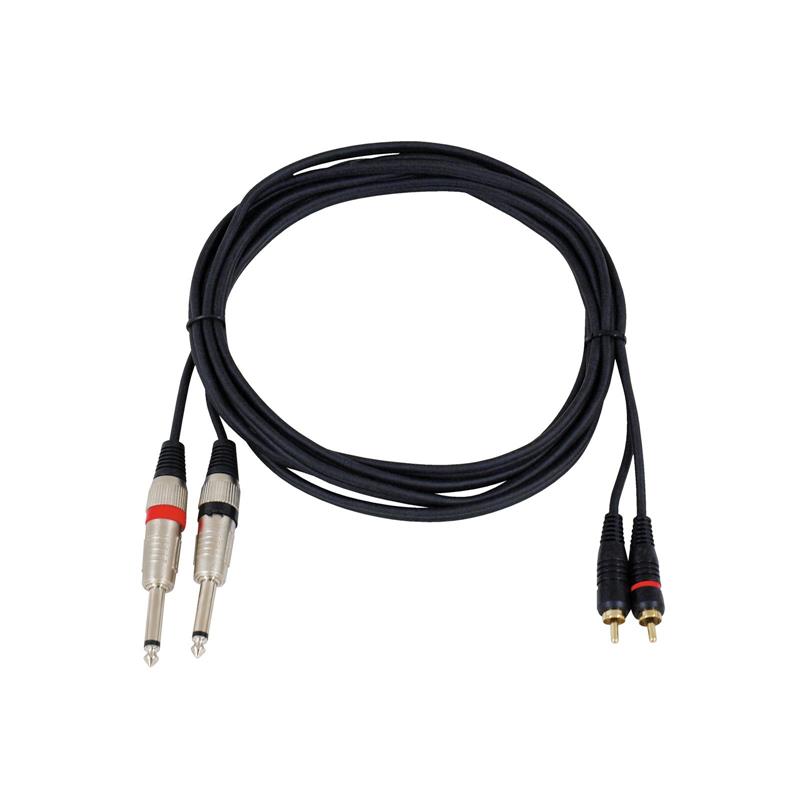 OMNITRONIC Adaptercable 2xJack/2xRCA 3m bk