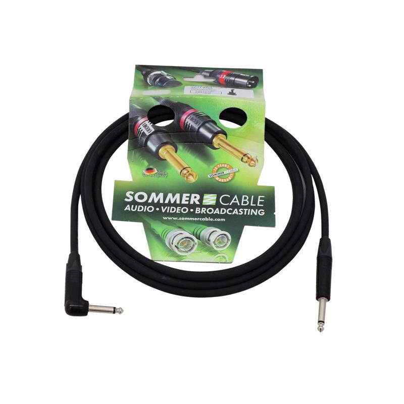 SOMMER CABLE Jack cable 6.3 mono 1x 90° 3m bk Neutrik