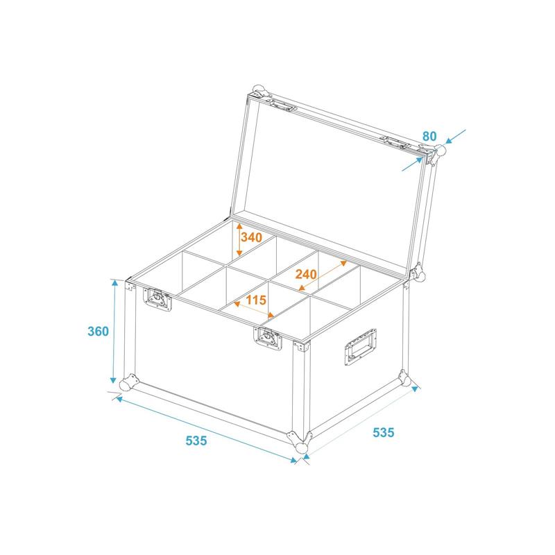 ROADINGER Flightcase 8x SLS Size M