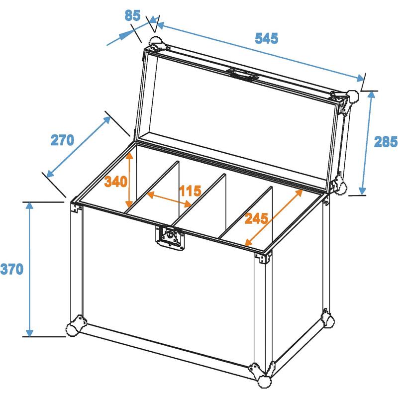 ROADINGER Flightcase EC-SL4M 4x SLS size M