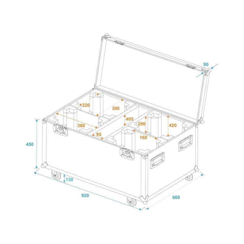 ROADINGER Flightcase 4x TMH-X12 with wheels