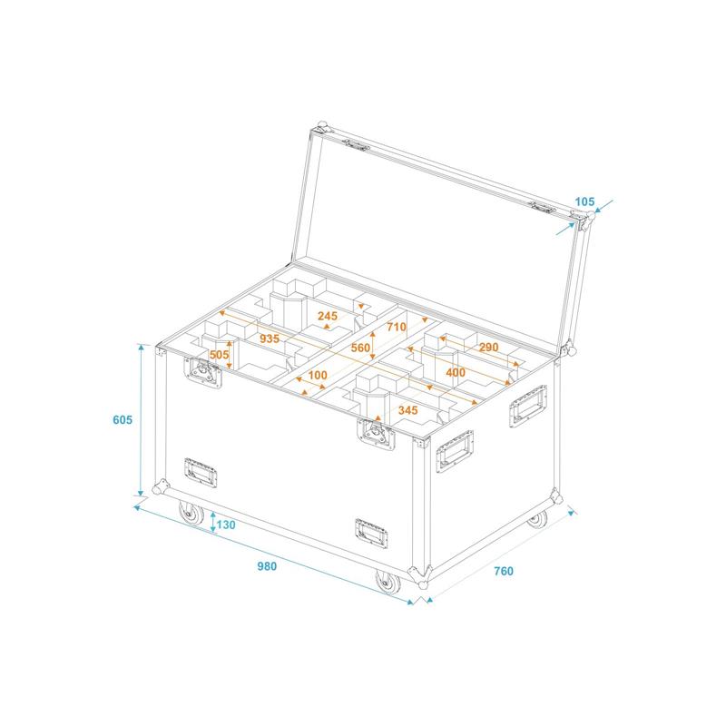 ROADINGER Flightcase 4x PLB-280