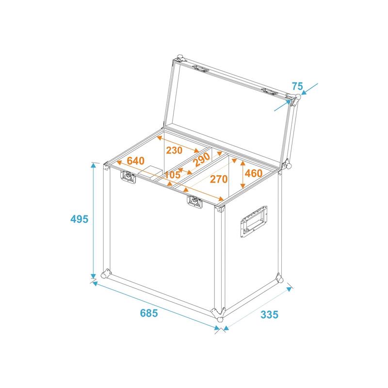 ROADINGER Flightcase 2x TSL-750/TSL-1200