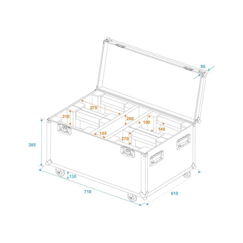 ROADINGER Flightcase 4x LED TMH-X1 Moving-Head Beam