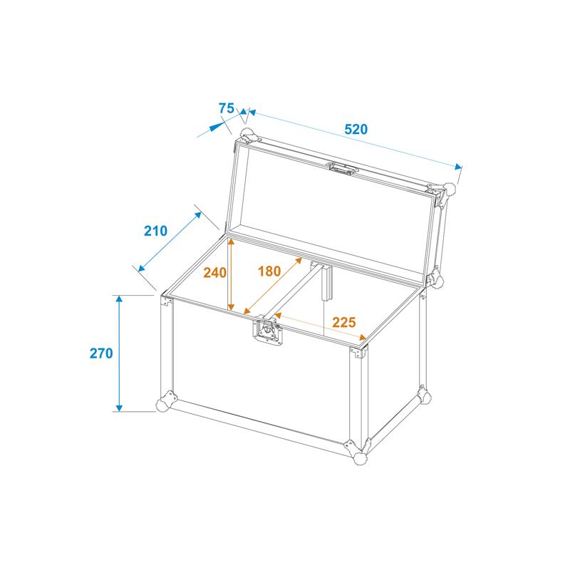 ROADINGER Flightcase 2x LED PFE-50 3000K Profile Spot