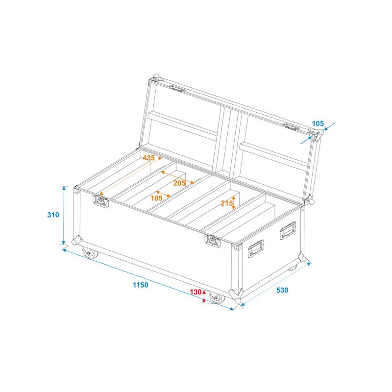 ROADINGER Flightcase 4x LED TMH-X Bar 5