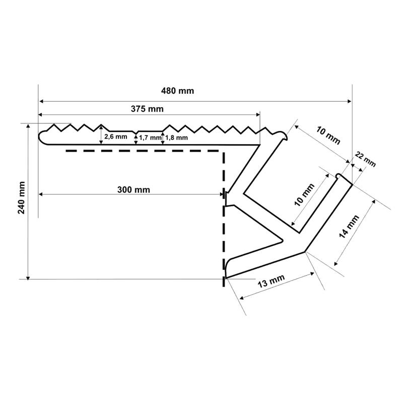 EUROLITE Step Profile 10x10mm silver 4m