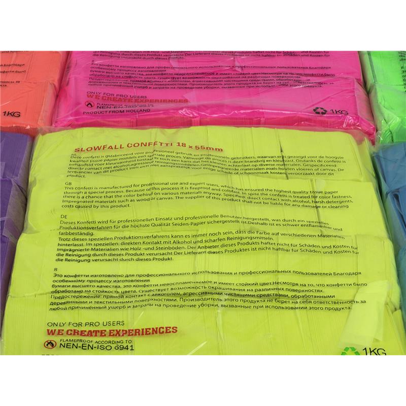 TCM FX Slowfall Confetti rectangular 55x18mm, neon-yellow, uv ac