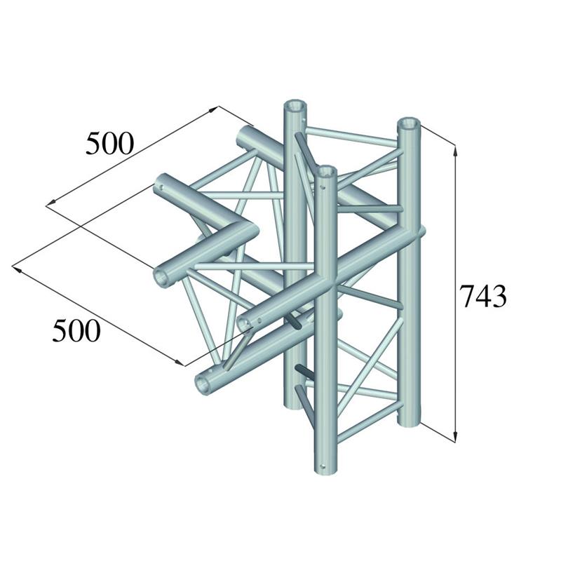 4-smerni desni kos ALUTRUSS TRILOCK 6082AC-45