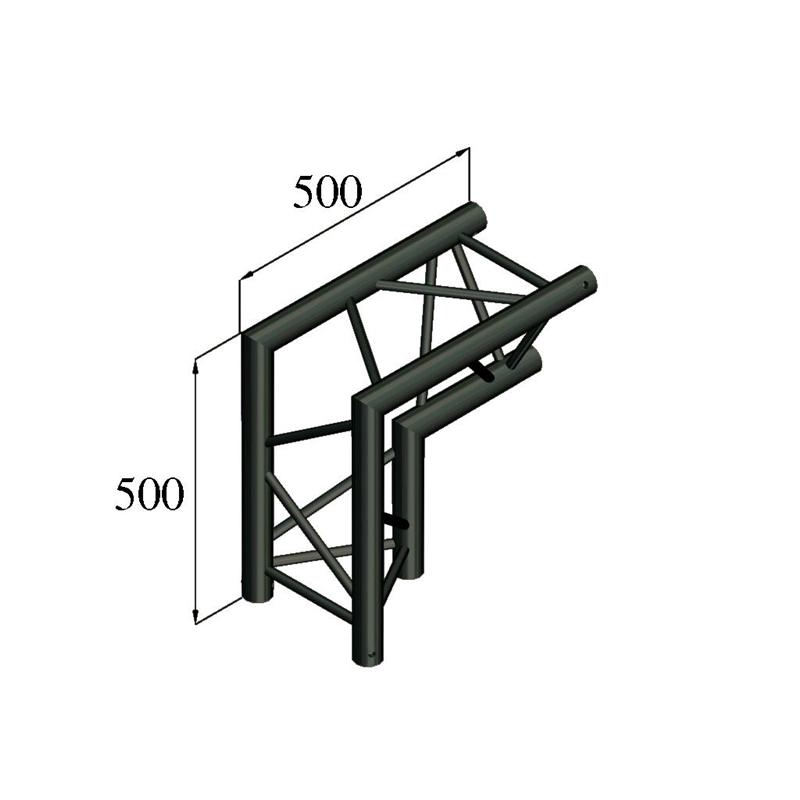 2-smerni kotnik 90° črn ALUTRUSS TRILOCK S-PAC 25 