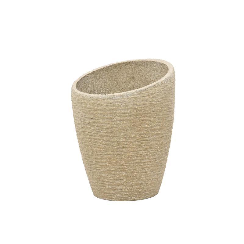 EUROPALMS Deco cachepot STONA-77, round, beige