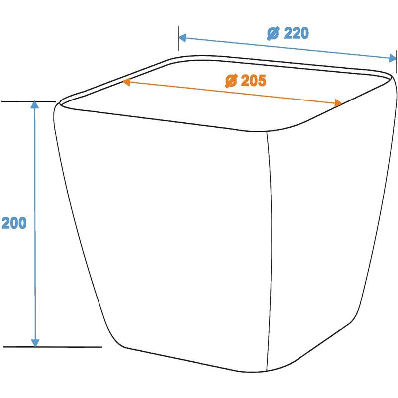 EUROPALMS Deco pot LUNA-20, rectangular,espresso