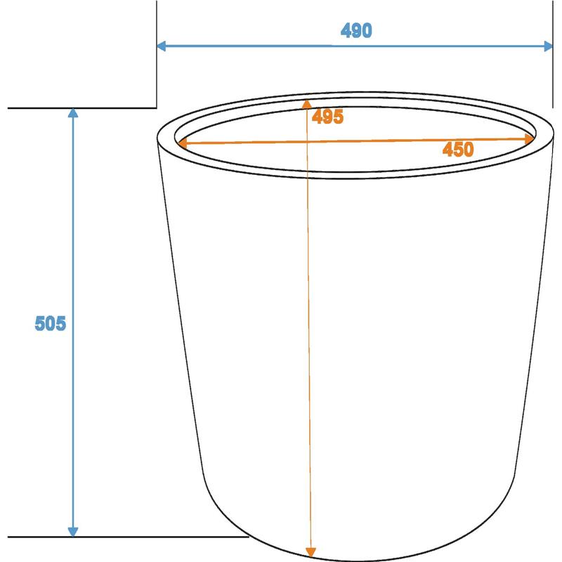 EUROPALMS Cachepot Terracotta-optics round 50x50cm