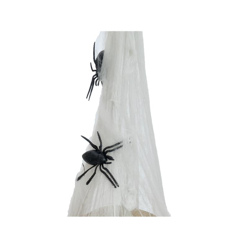 Halloween Figura lobanja v pajkovi mreži 30cm EUROPALMS