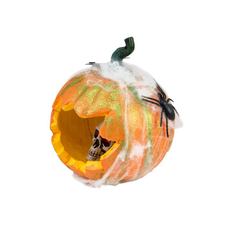 EUROPALMS Halloween Pumpkin in Spider Web, 25cm