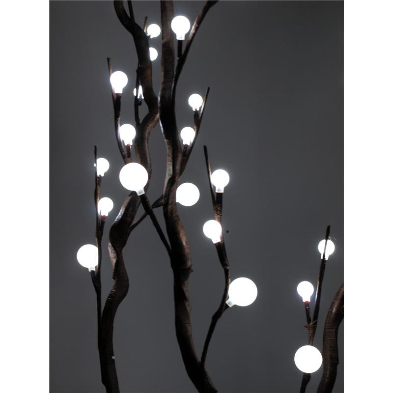 EUROPALMS Corkscrew branch, with LEDs, white, 120cm