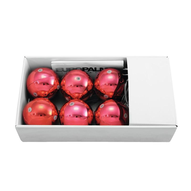 EUROPALMS LED Christmas Ball 6cm, red 6x