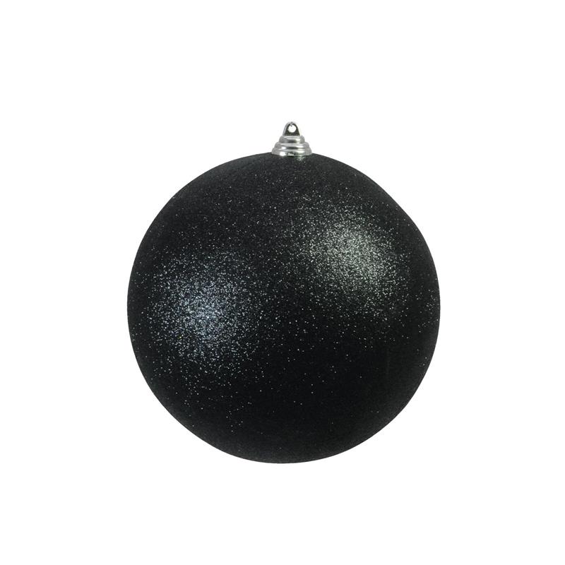 EUROPALMS Deco Ball 20cm, black, glitter