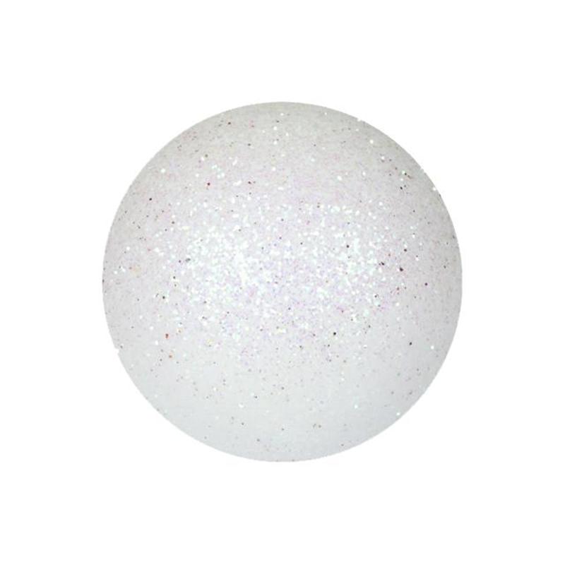 EUROPALMS Deco Ball 3,5cm, white, glitter 48x