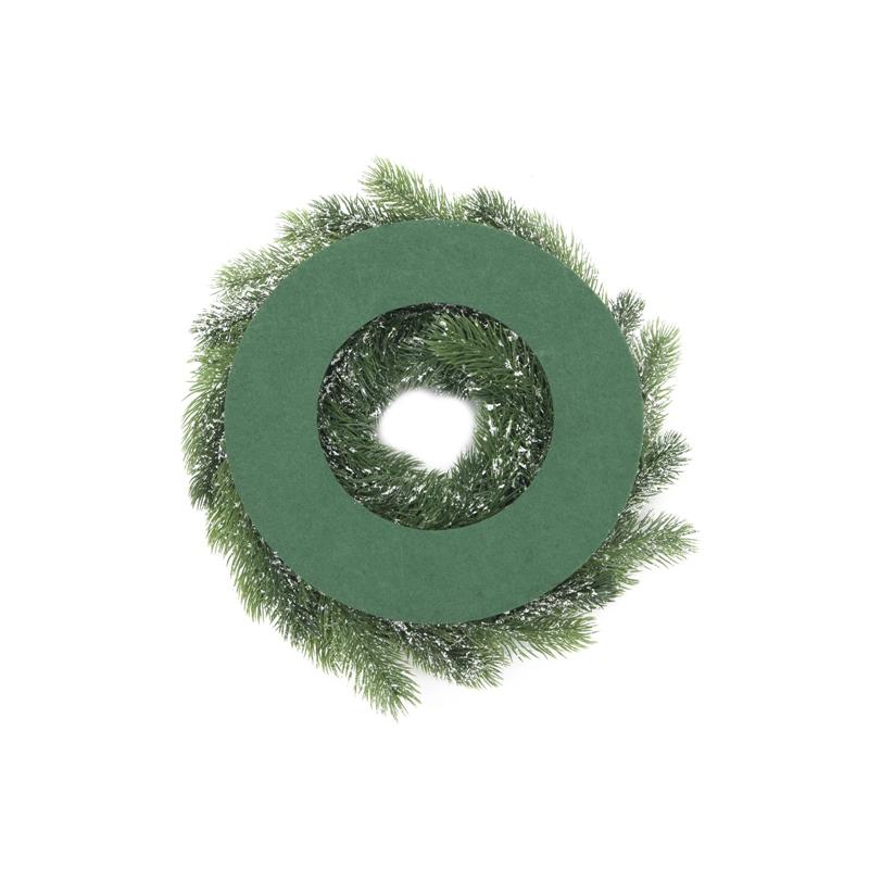 EUROPALMS Fir wreath, snowy, PE, 45cm