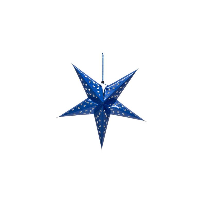 EUROPALMS Zvezdna svetilka papir modra 40 cm EUROPALMS