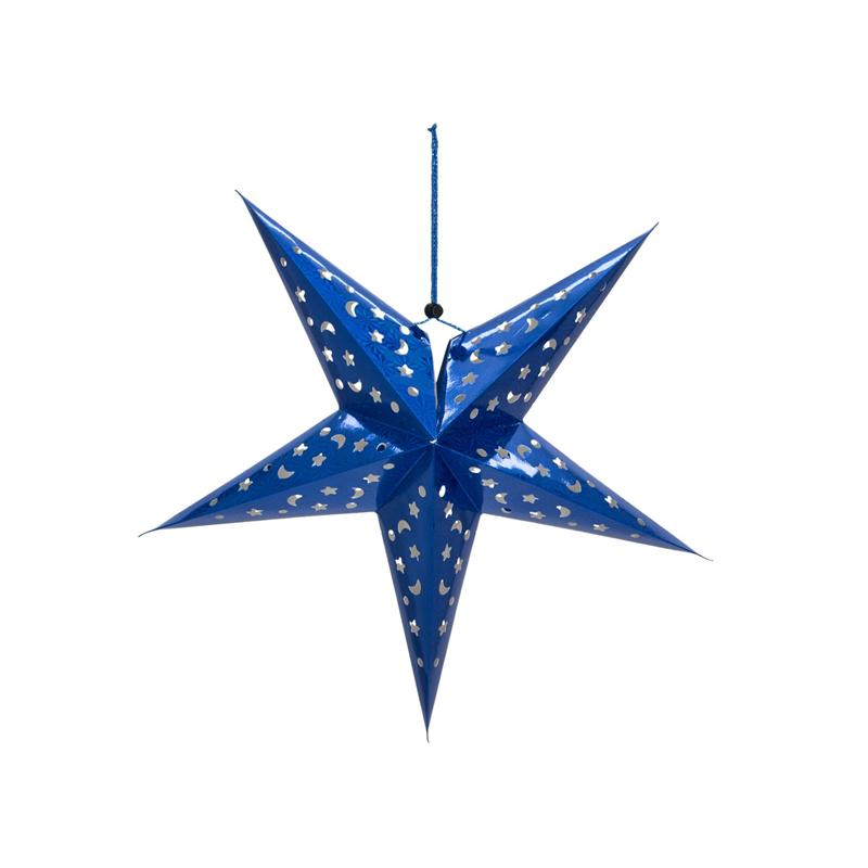 EUROPALMS Star Lantern, Paper, blue, 75 cm