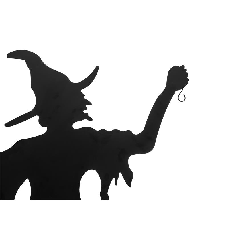 EUROPALMS Silhouette Metal Witch with Broom, 150cm